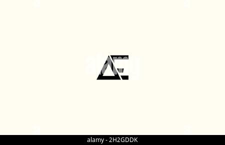 LETTERS AE LOGO DESIGN WITH NEGATIVE SPACE EFFECT FOR ILLUSTRATION USE Stock Vector