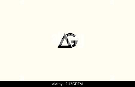 LETTERS AG LOGO DESIGN WITH NEGATIVE SPACE EFFECT FOR ILLUSTRATION USE Stock Vector