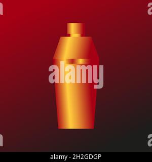 Cocktail shaker on gradient background Stock Vector