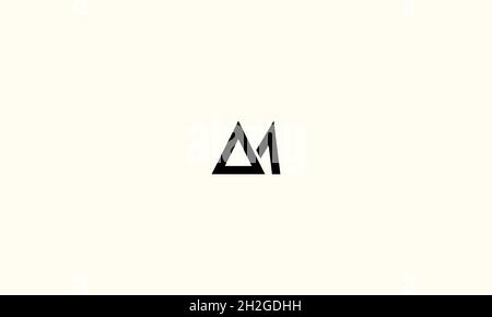 LETTERS AM LOGO DESIGN WITH NEGATIVE SPACE EFFECT FOR ILLUSTRATION USE Stock Vector