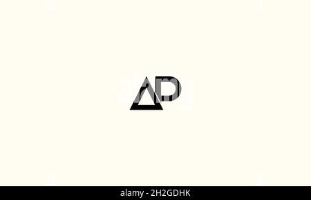 LETTERS AP LOGO DESIGN WITH NEGATIVE SPACE EFFECT FOR ILLUSTRATION USE Stock Vector