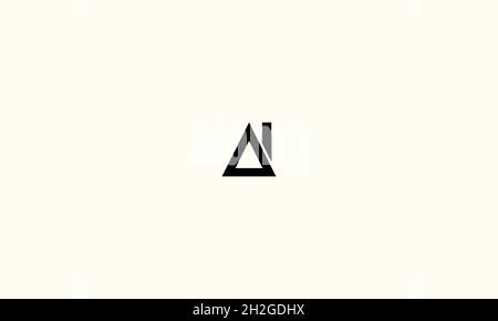 LETTERS AI LOGO DESIGN WITH NEGATIVE SPACE EFFECT FOR ILLUSTRATION USE Stock Vector