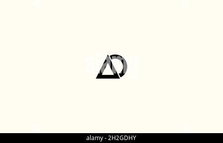LETTERS AO LOGO DESIGN WITH NEGATIVE SPACE EFFECT FOR ILLUSTRATION USE Stock Vector