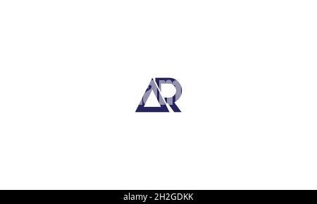 LETTERS AR LOGO DESIGN WITH NEGATIVE SPACE EFFECT FOR ILLUSTRATION USE Stock Vector