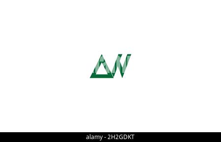 LETTERS AW LOGO DESIGN WITH NEGATIVE SPACE EFFECT FOR ILLUSTRATION USE Stock Vector