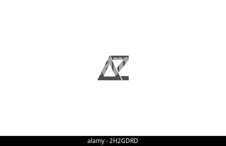 LETTERS AZ LOGO DESIGN WITH NEGATIVE SPACE EFFECT FOR ILLUSTRATION USE Stock Vector