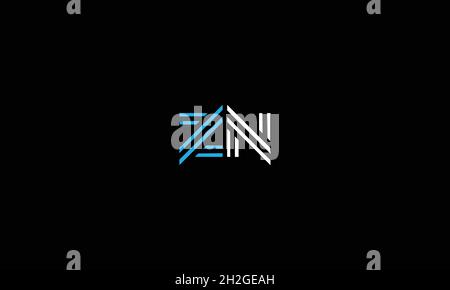 LETTERS ZN LOGO DESIGN WITH NEGATIVE SPACE EFFECT FOR ILLUSTRATION USE Stock Vector