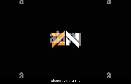 LETTERS ZN LOGO DESIGN WITH NEGATIVE SPACE EFFECT FOR ILLUSTRATION USE Stock Vector