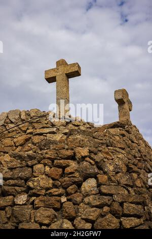 Hill with crosses in Parc Güell in Barcelona Catalonia Spain EU Stock ...