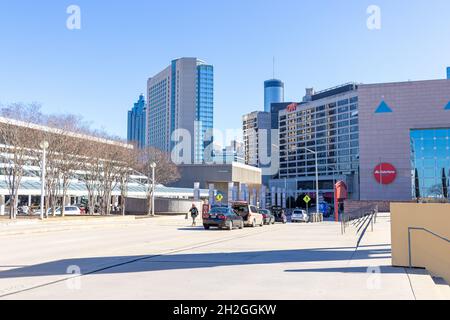 Top view of the CNN building in Atlanta, USA Stock Photo