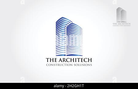 The Architect Construction Solutions Vector Logo Template. Real Estate Logo template, that may suit your company. Stock Vector