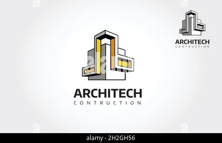 Architect Construction Vector Logo Template. Architect Construction Idea. Stock Vector