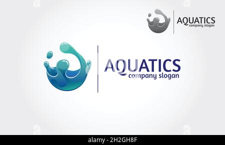 Aquatics Vector Logo Template 2.0 version is a designed for any types of companies. It is made by simple shapes although looks very professional. Stock Vector