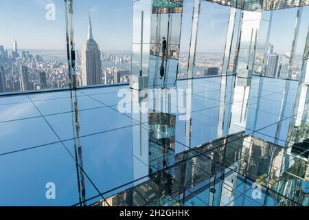 New York, NY - October 21, 2021: View of Summit One Vanderbilt observation deck during grand opening Stock Photo