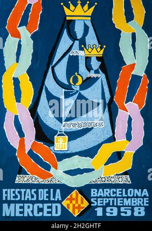 Cartel, 'Fiestas de la Merced. Barcelona, septiembre 1958'. Colección privada. Stock Photo