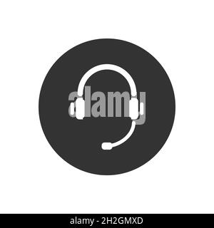 Headset related vector glyph icon. Stock Vector