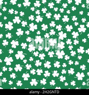 Clover leaf flat design green backdrop background pattern vector illustration Stock Vector