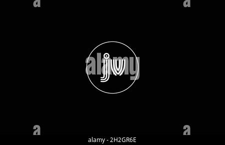 LETTERS JV LOGO DESIGN WITH NEGATIVE SPACE EFFECT FOR ILLUSTRATION USE Stock Vector
