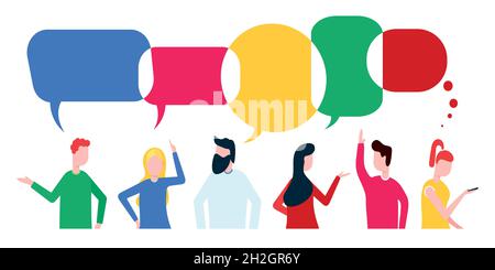People chatting with chat bubbles no legs Stock Vector