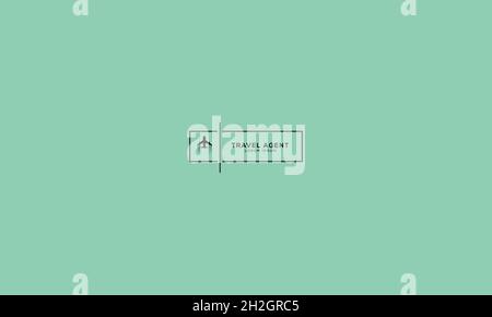 TRAVEL LOGO DESIGN WITH NEGATIVE SPACE EFFECT FOR ILLUSTRATION USE Stock Vector