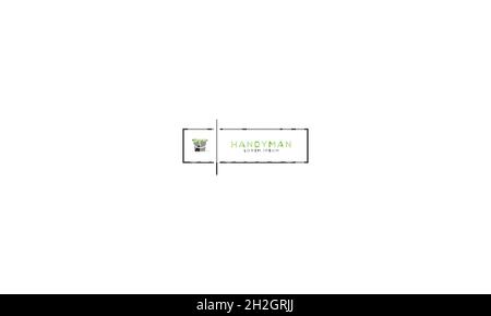 HANDYMAN LOGO DESIGN WITH NEGATIVE SPACE EFFECT FOR ILLUSTRATION USE Stock Vector
