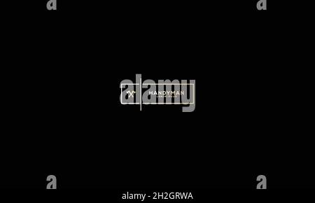 HANDYMAN LOGO DESIGN WITH NEGATIVE SPACE EFFECT FOR ILLUSTRATION USE Stock Vector