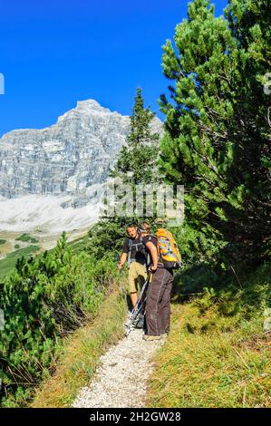 Hiking tour to Hochvogel Stock Photo