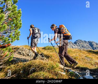 Hiking tour to Hochvogel Stock Photo