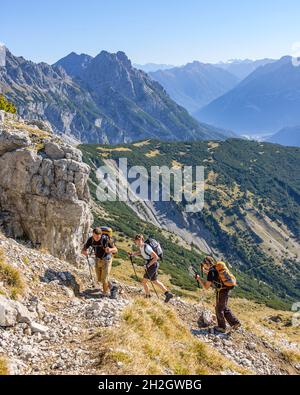 Hiking tour to Hochvogel Stock Photo