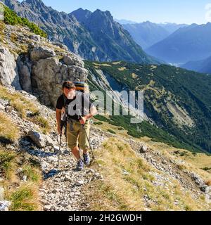 Hiking tour to Hochvogel Stock Photo