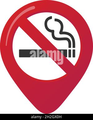 No smoking area marker map pin icon sign Stock Vector