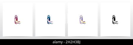 Twist And Swirl Letter Logo Design L Stock Vector