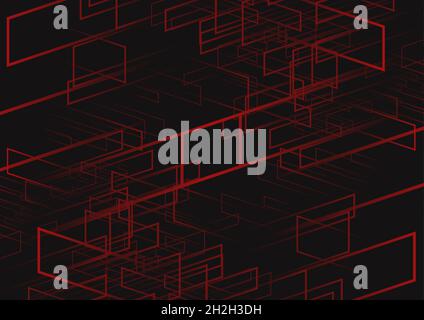 Abstract background of red line and dark color background  of modern design,vector illustration Stock Vector