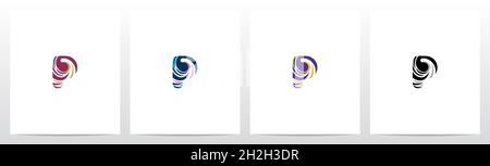 Twist And Swirl Letter Logo Design P Stock Vector