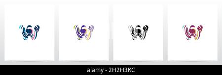Twist And Swirl Letter Logo Design W Stock Vector