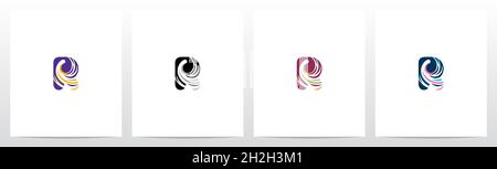 Twist And Swirl Letter Logo Design R Stock Vector