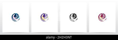 Twist And Swirl Letter Logo Design O Stock Vector