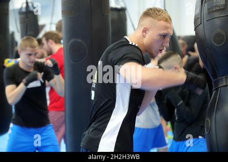 Non Exclusive: KYIV, UKRAINE - OCTOBER 20, 2021 - The open training session of Team Ukraine takes place at the Koncha-Zaspa Olympic Training and Sport Stock Photo