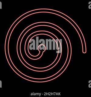 Neon spiral red color vector illustration flat style light image Stock Vector