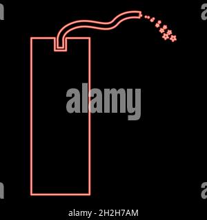 Neon dynamite red color vector illustration flat style light image Stock Vector