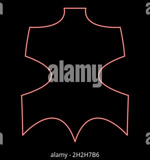 Neon leather red color vector illustration flat style light image Stock Vector