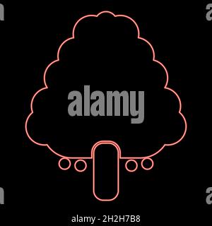Neon fruit tree red color vector illustration flat style light image Stock Vector