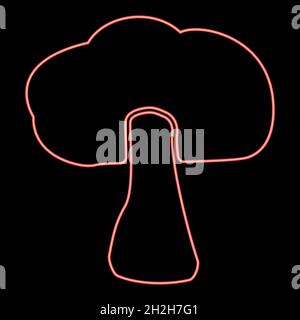 Neon explosion red color vector illustration flat style light image Stock Vector