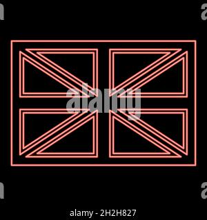 Neon flag united kingdom red color vector illustration flat style light image Stock Vector