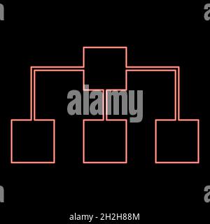 Neon network red color vector illustration flat style light image Stock Vector