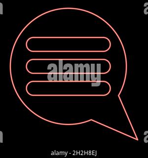 Neon comments red color vector illustration flat style light image Stock Vector
