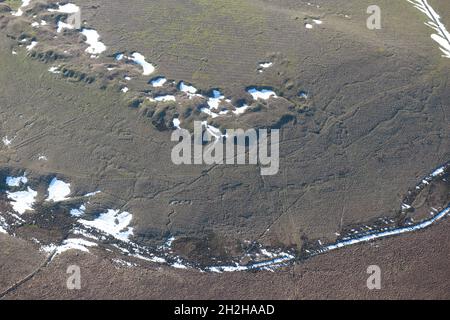 Practice trenches, Redmires First World War Training Area, Hallam Moors, Sheffield, 2015. Stock Photo