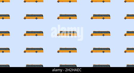 School bus seamless pattern vector. School pattern background. Stock Vector