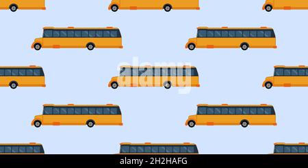 School bus seamless pattern vector. School pattern background. Stock Vector