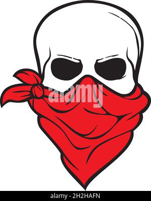 Skull with bandana vector illustration Stock Vector